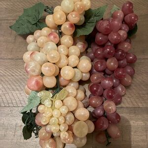 Vintage Collectible Decorative Faux Grape Clusters Set of 2